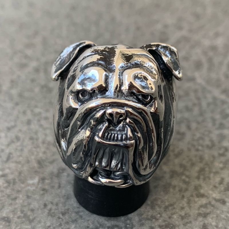 画像1: RUST LEATHER BULLDOG BOSS RING ラストレザー オリジナル ブルドッグ リング シルバー 925 スターリング ボス 指輪