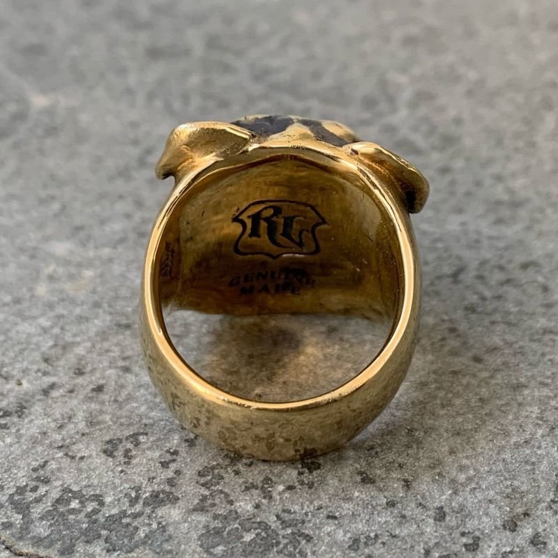 画像4: RUST LEATHER BULLDOG BOSS RING ラストレザー オリジナル ブルドッグ リング ブラス ソリッドブラス 真鍮 指輪