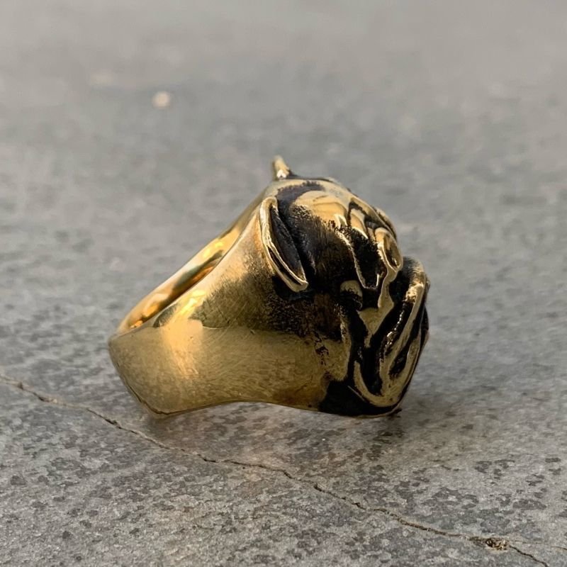 画像3: RUST LEATHER BULLDOG BOSS RING ラストレザー オリジナル ブルドッグ リング ブラス ソリッドブラス 真鍮 指輪