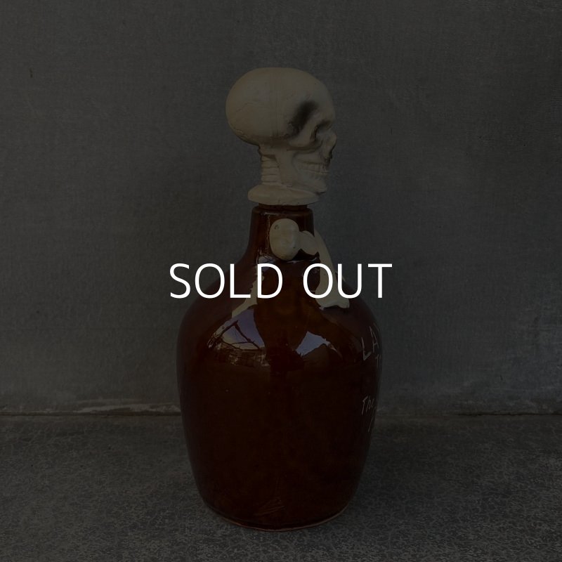 画像3: VINTAGE SKULL POISON BOTTLE ヴィンテージ スカル ポイズンボトル デカンタ 陶器 / コレクタブル ドクロ 骸骨 輸出用 BAR JAPAN