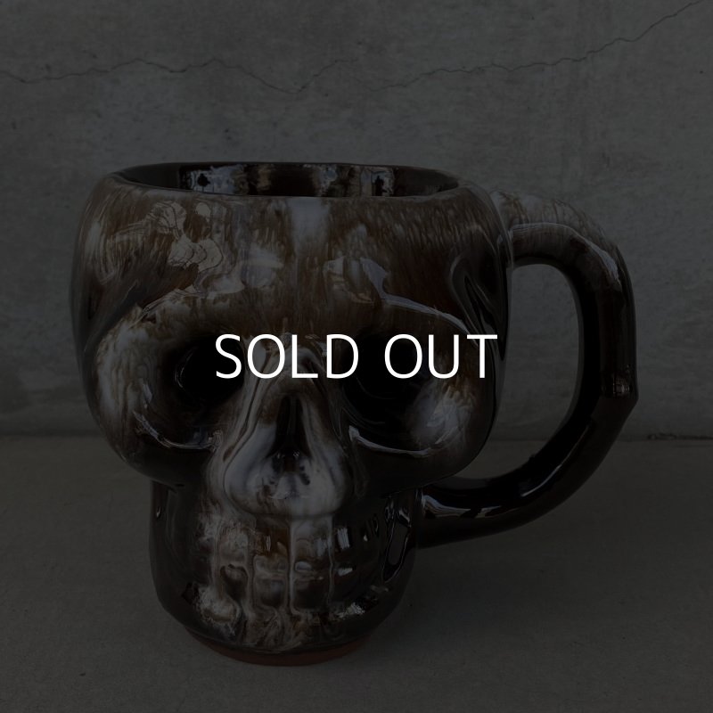 画像2: VINTAGE SKULL MUG ヴィンテージ スカル ドクロ マグカップ JAPAN / 陶器 ブラウン コレクタブル