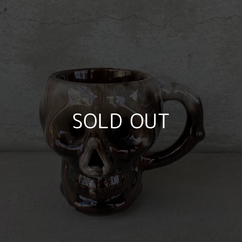 画像2: VINTAGE SKULL MUG ヴィンテージ スカル ドクロ マグカップ JAPAN / 陶器 ブラウン コレクタブル