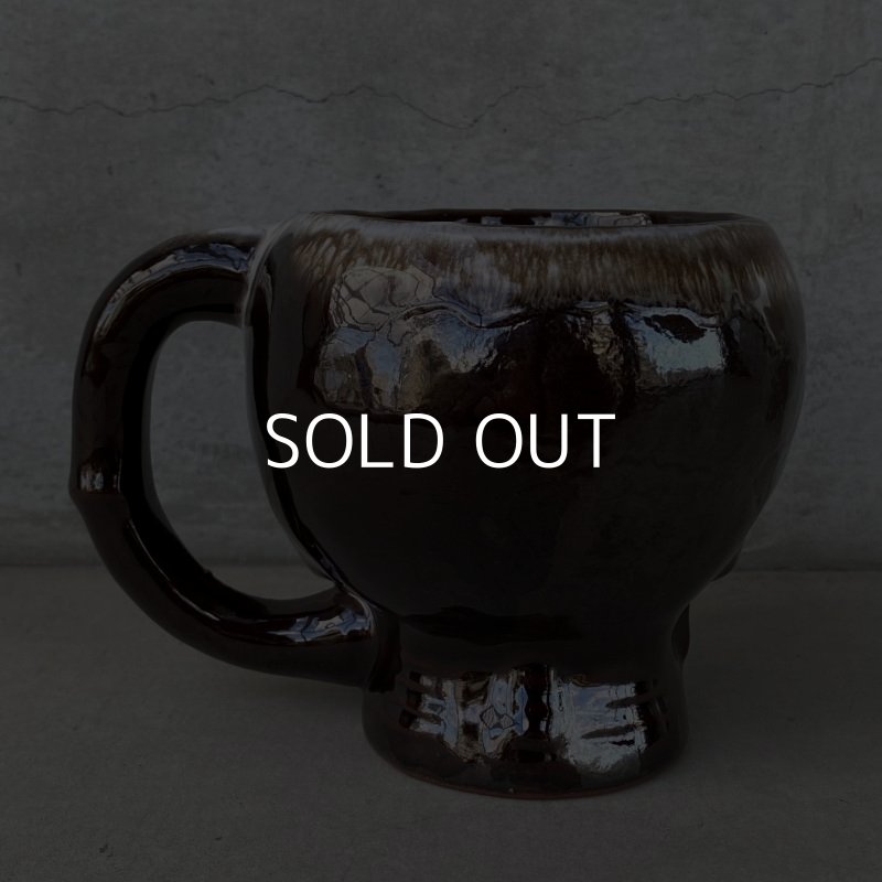 画像3: VINTAGE SKULL MUG ヴィンテージ スカル ドクロ マグカップ JAPAN / 陶器 ブラウン コレクタブル