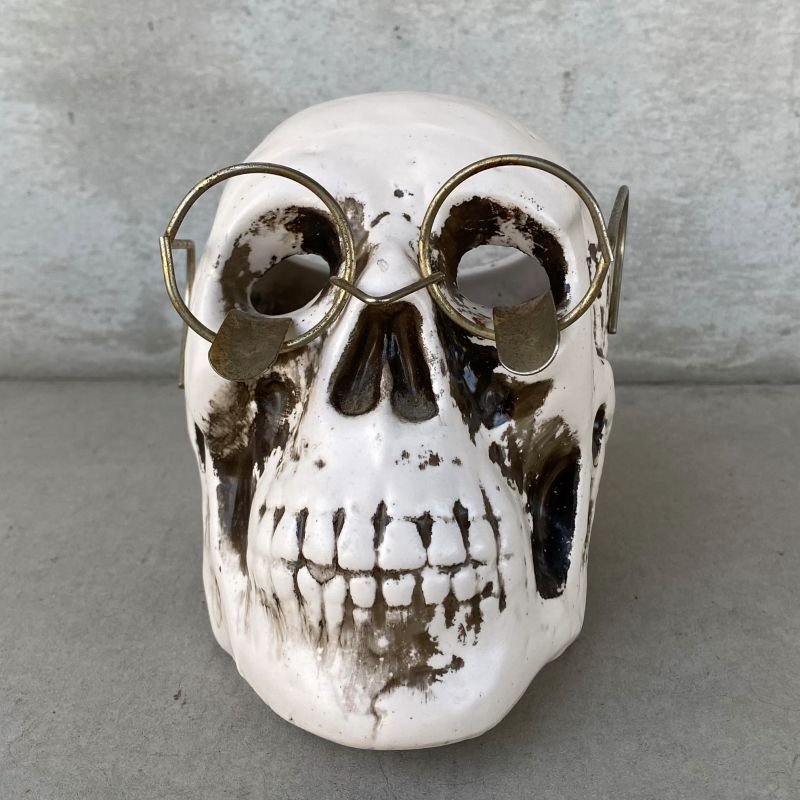 画像2: VINTAGE SKULL ヴィンテージ 眼鏡 スカル アッシュトレイ ドクロ メガネ 陶器 灰皿 輸出用