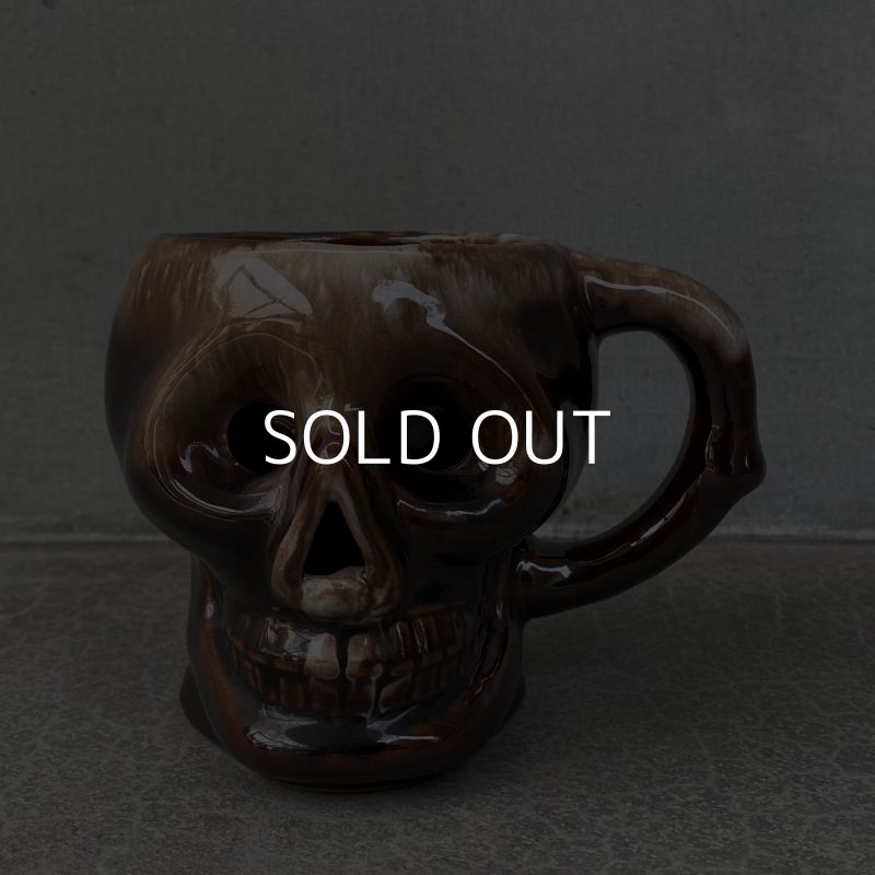 画像2: VINTAGE SKULL MUG ヴィンテージ スカル ドクロ マグカップ JAPAN / 陶器 ブラウン コレクタブル