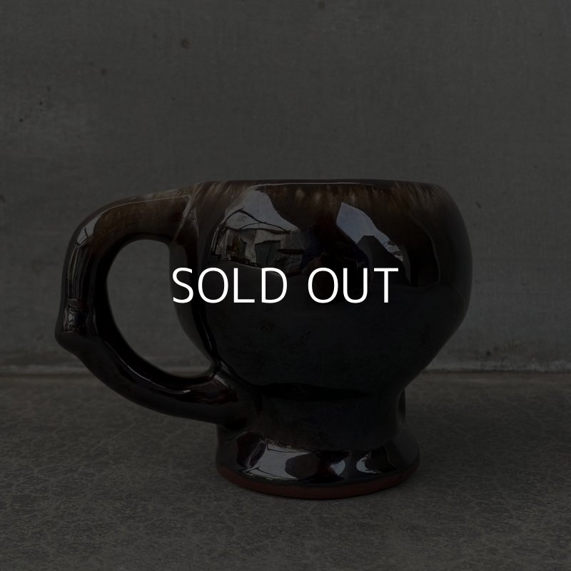 画像3: VINTAGE SKULL MUG ヴィンテージ スカル ドクロ マグカップ JAPAN / 陶器 ブラウン コレクタブル