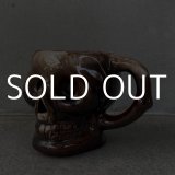 VINTAGE SKULL MUG ヴィンテージ スカル ドクロ マグカップ JAPAN / 陶器 ブラウン コレクタブル