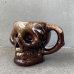 画像1: VINTAGE SKULL MUG ヴィンテージ スカル ドクロ マグカップ JAPAN / 陶器 ブラウン コレクタブル (1)