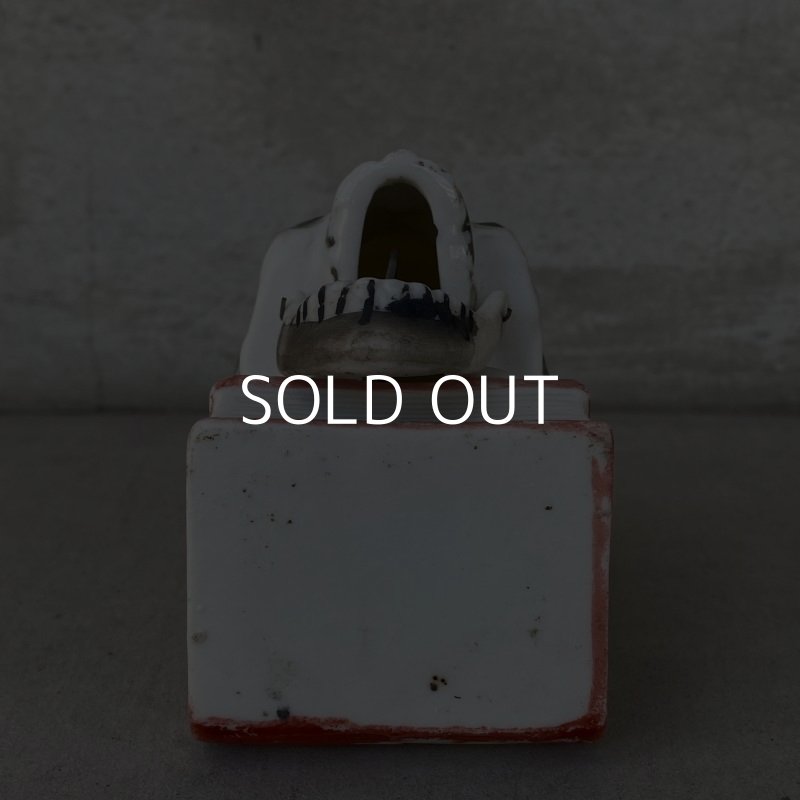 画像7: VINTAGE ANTIQUE SKULL CANDLE HOLDER ヴィンテージ アンティーク ドクロ キャンドルホルダー / オブジェ コレクタブル スカルオンブック 陶器 骸骨 日本製 輸出用 JAPAN