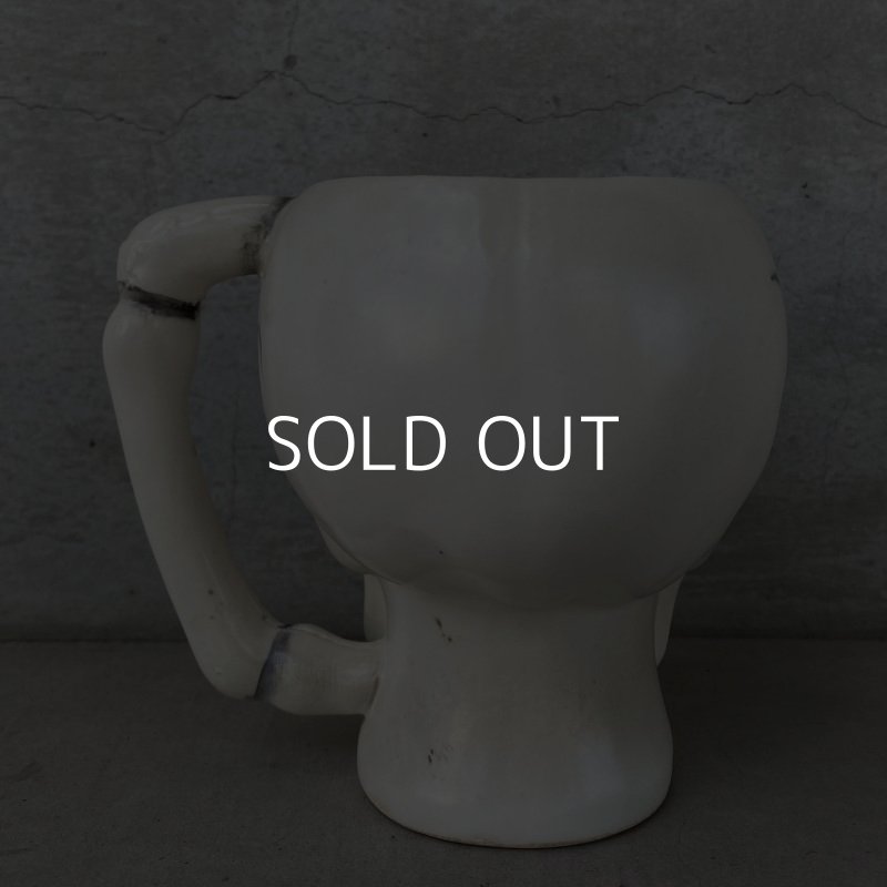 画像2: VINTAGE ANTIQUE SKULL TIKI MUG ヴィンテージ アンティーク スカル ドクロ マグカップ / オブジェコレクタブル 陶器製 骸骨 輸出用 日本製 JAPAN