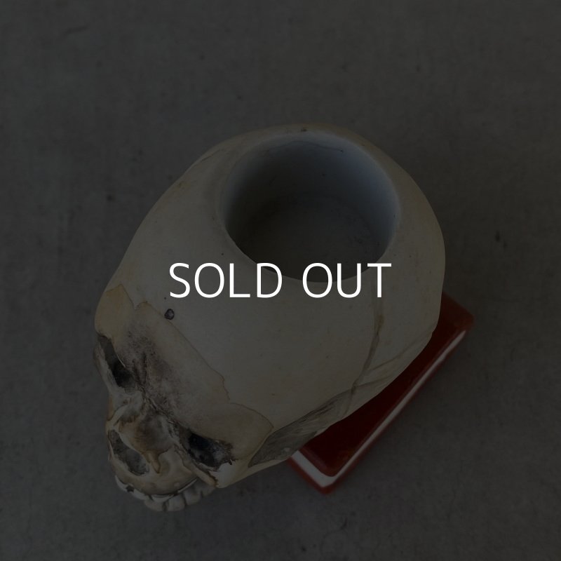 画像6: VINTAGE SKULL ON BOOK  CANDLE HOLDER ヴィンテージ スカル キャンドルホルダー / 陶器 日本製 輸出用 顎 スカルオンブック