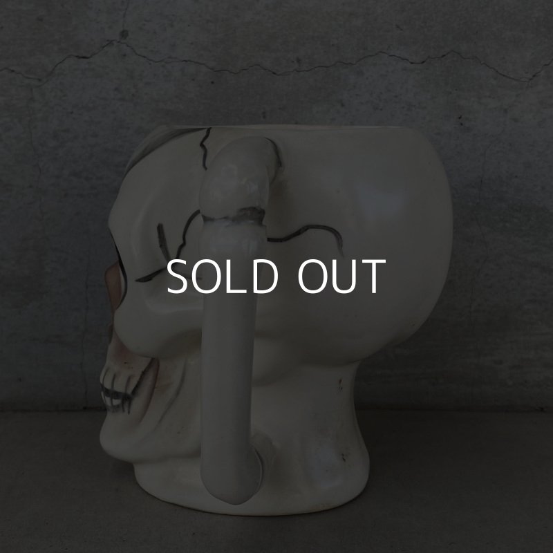 画像4: VINTAGE ANTIQUE SKULL TIKI MUG ヴィンテージ アンティーク スカル ドクロ マグカップ / オブジェコレクタブル 陶器製 骸骨 輸出用 日本製 JAPAN