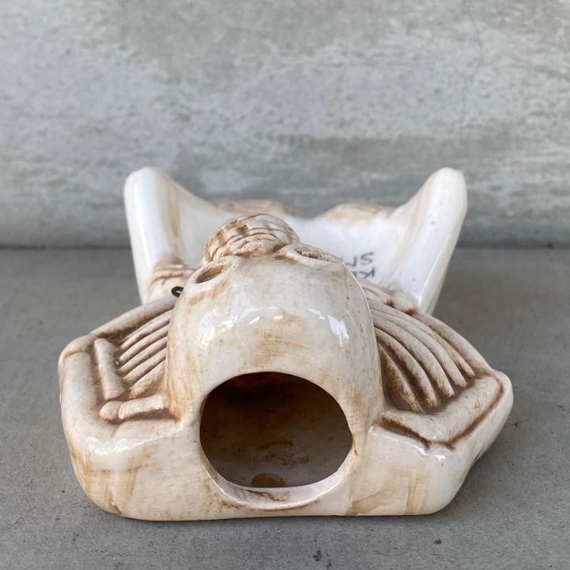 画像2: VINTAGE SKULL ヴィンテージ スカル アッシュトレイ / ドクロ 骸骨 顎 灰皿 陶器 輸出用