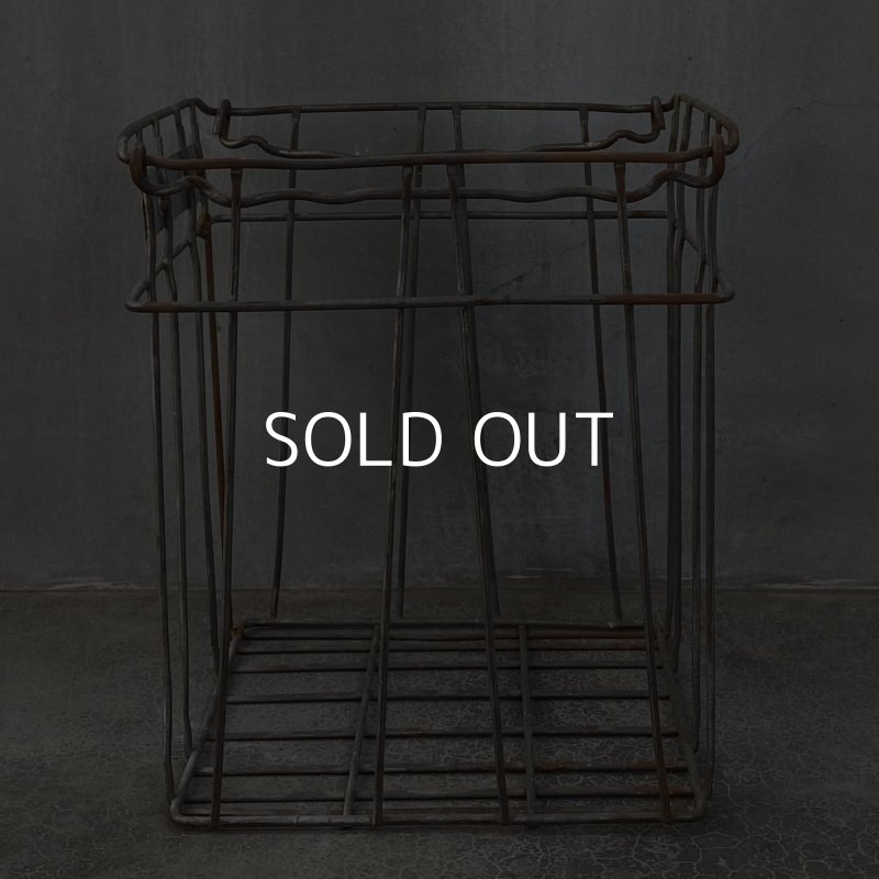 画像4: VINTAGE ヴィンテージ ワイヤーバスケット アイアン / アメリカ インダストリアル ガレージ 収納 什器 (5)