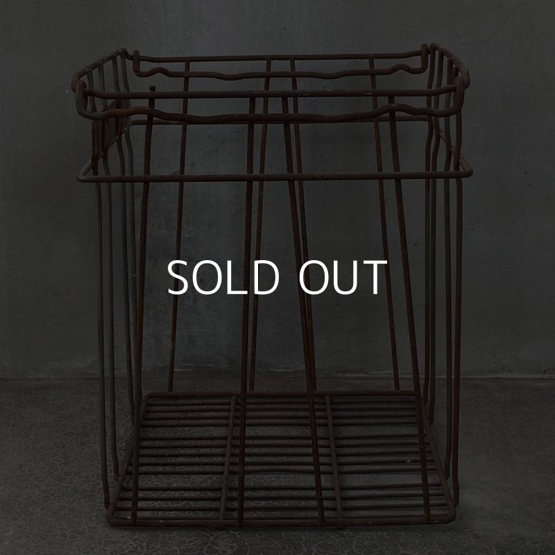 画像4: VINTAGE ヴィンテージ ワイヤーバスケット アイアン / アメリカ インダストリアル ガレージ 収納 什器 (1)