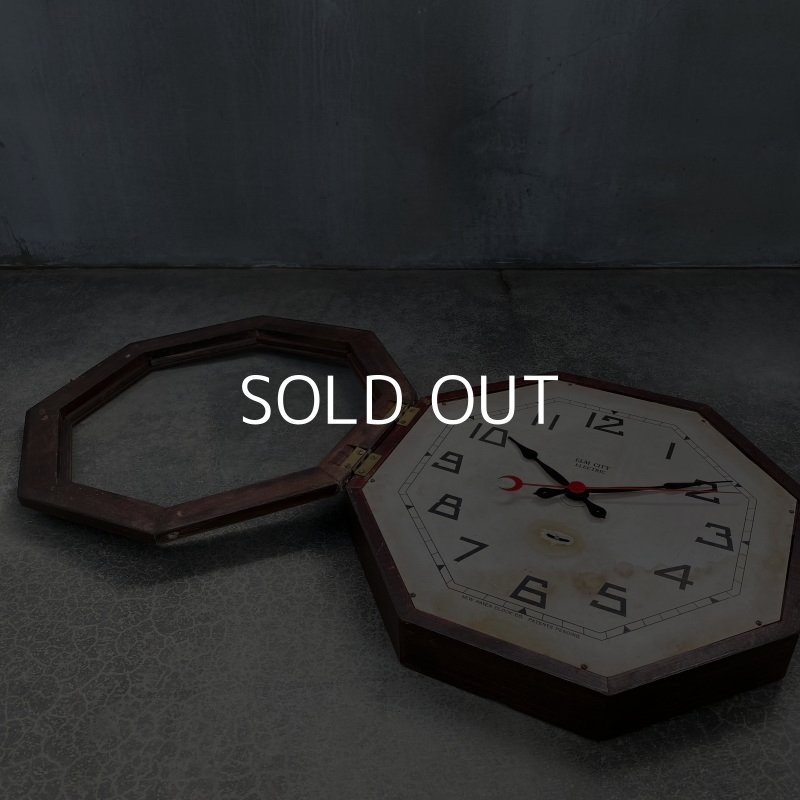 画像10: VINTAGE ANTIQUE NEW HEAVEN CLOCK CO.  WALL CLOCK ヴィンテージ アンティーク ウォールクロック / アメリカ 掛け時計 インダストリアル 八角形 木製