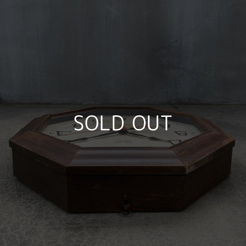 画像6: VINTAGE ANTIQUE NEW HEAVEN CLOCK CO.  WALL CLOCK ヴィンテージ アンティーク ウォールクロック / アメリカ 掛け時計 インダストリアル 八角形 木製