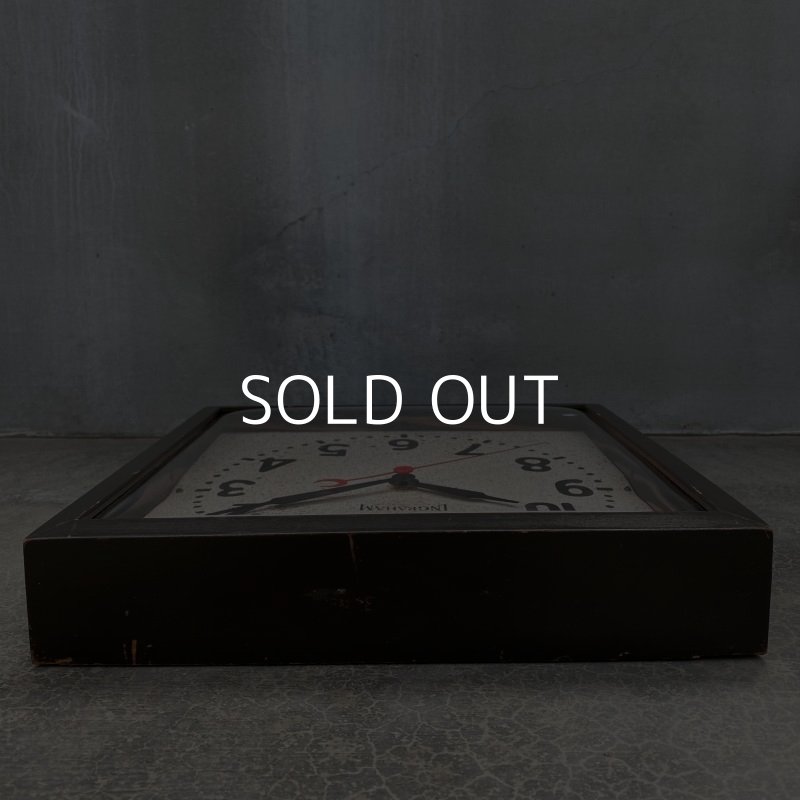 画像4: VINTAGE ANTIQUE INGRAHAM WALL CLOCK ヴィンテージ アンティーク ウォールクロック / アメリカ 掛け時計 インダストリアル 正方形 木製