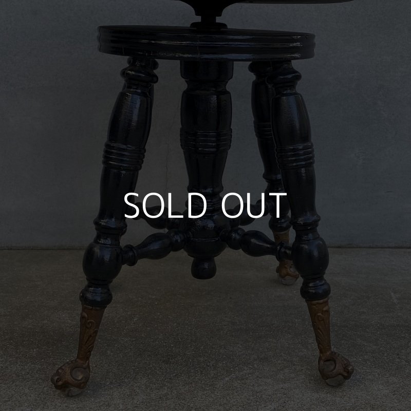 画像4: VINTAGE ANTIQUE PIANOCHAIR PIANOSTOOL ヴィンテージ アンティーク ピアノチェア ピアノスツール アメリカ / 椅子 木製 家具 店舗 什器