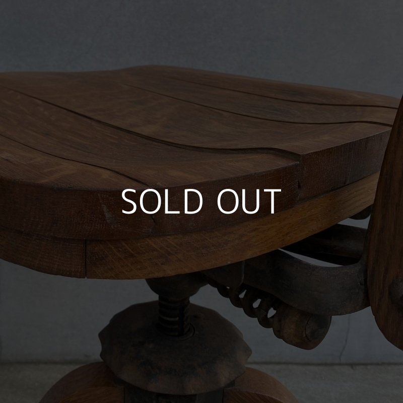 画像11: VINTAGE ANTIQUE FULTON OFFICE FURNITURE CO. ヴィンテージ アンティーク 椅子 アメリカ / インダストリアル ウッド 回転椅子 家具 木製 店舗 什器