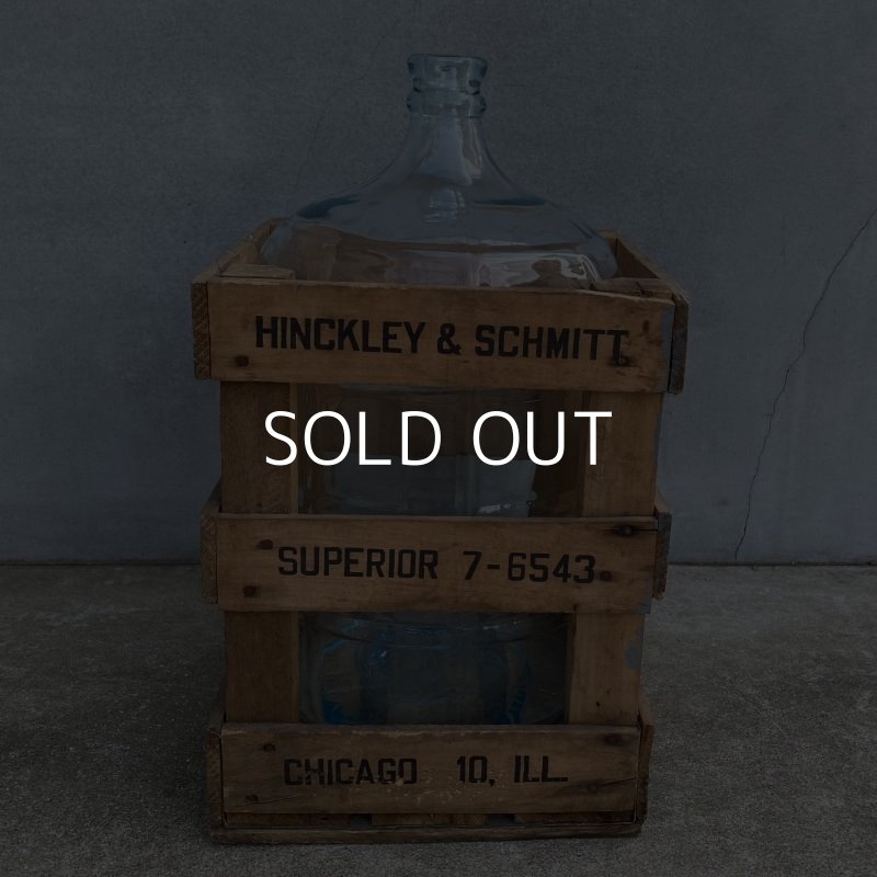 画像4: VINTAGE HINCKLEY&SCHMITT WATER BOTTLE ヴィンテージ ウォーターボトル アメリカ / 木箱 ガラスボトル 瓶 店舗 什器 USA