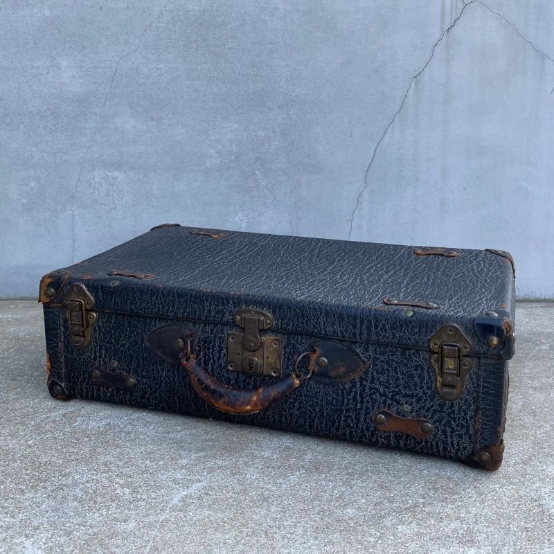 画像1: VINTAGE TRUNK SUITCASE ヴィンテージ トランク スーツケース アメリカ / ゾウ革 象革 エレファントレザー 鞄 店舗 什器 USA