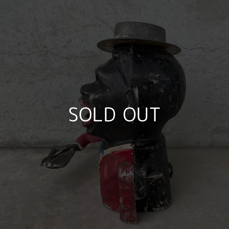 画像4: VINTAGE ANTIQUE STARKIE'S JOLLY BANK ヴィンテージ アンティーク ジョリーバンク メカニカルバンク 貯金箱 アメリカ / アルミ 帽子 コレクタブル