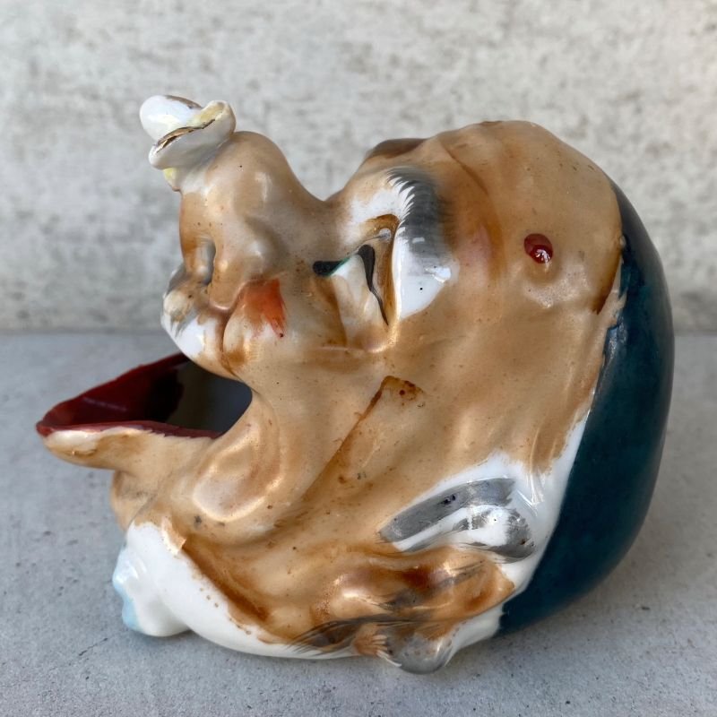 画像5: VINTAGE CERAMIC HOBO ASHTRAY ヴィンテージ セラミック アシュトレイ / JAPAN コレクタブル オブジェ 陶器 灰皿 輸出用 日本製 (2)