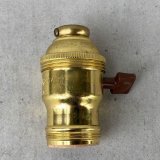 VINTAGE GENERAL ELECTRIC LAMP SOCKET ヴィンテージ ゼネラルエレクトリック ソケット ランプ ターンスイッチ ブラス  真鍮 E26 / インダストリアル ネジ山付き ライト リペアパーツ 照明 電気 アメリカ  USA