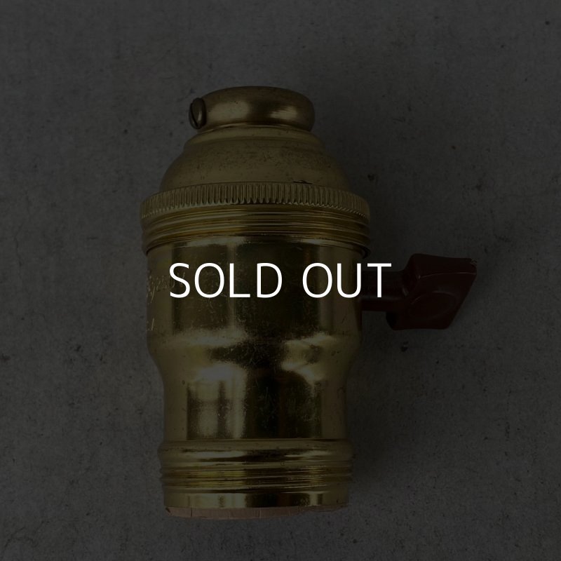 画像1: VINTAGE GENERAL ELECTRIC LAMP SOCKET ヴィンテージ ゼネラルエレクトリック ソケット ランプ ターンスイッチ ブラス  真鍮 E26 / インダストリアル ネジ山付き ライト リペアパーツ 照明 電気 アメリカ  USA