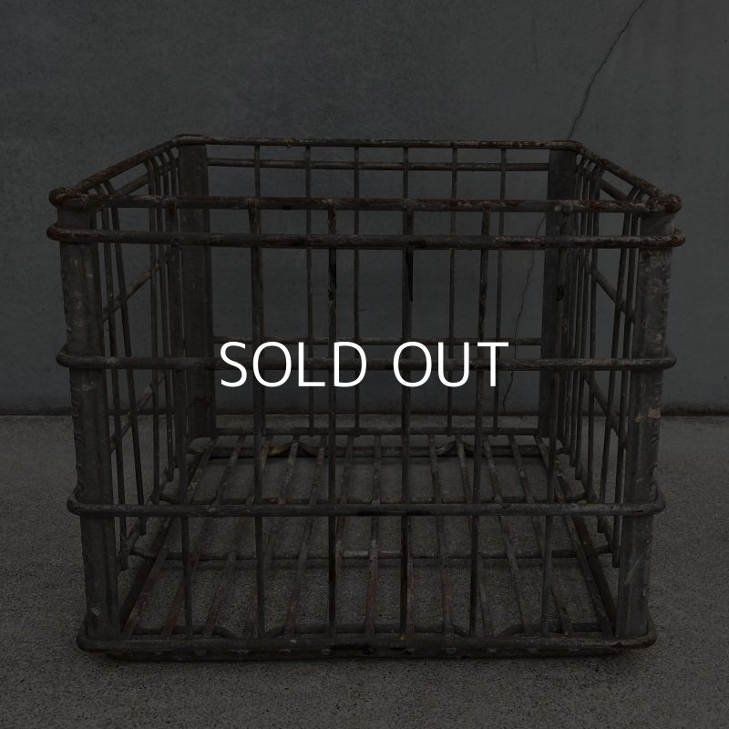 画像4: VINTAGE ANTIQUE ヴィンテージ アンティーク バスケット カゴ / アメリカ インダストリアル ガレージ キャンプ ワイヤー ミルク 運搬用 鉄 収納 什器 USA