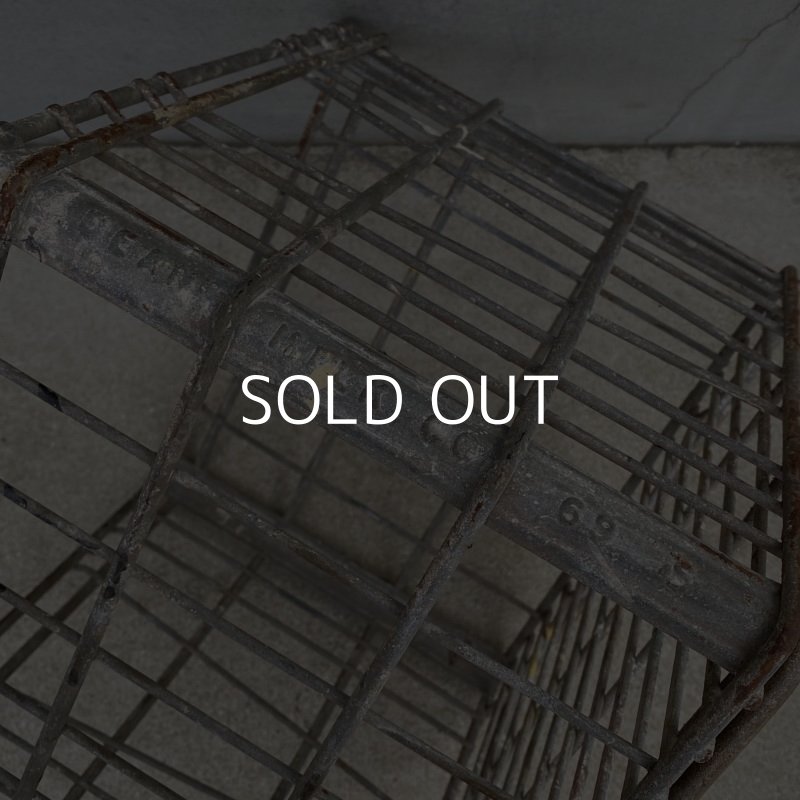 画像8: VINTAGE ANTIQUE ヴィンテージ アンティーク バスケット カゴ / アメリカ インダストリアル ガレージ キャンプ ワイヤー ミルク 運搬用 鉄 収納 什器 USA