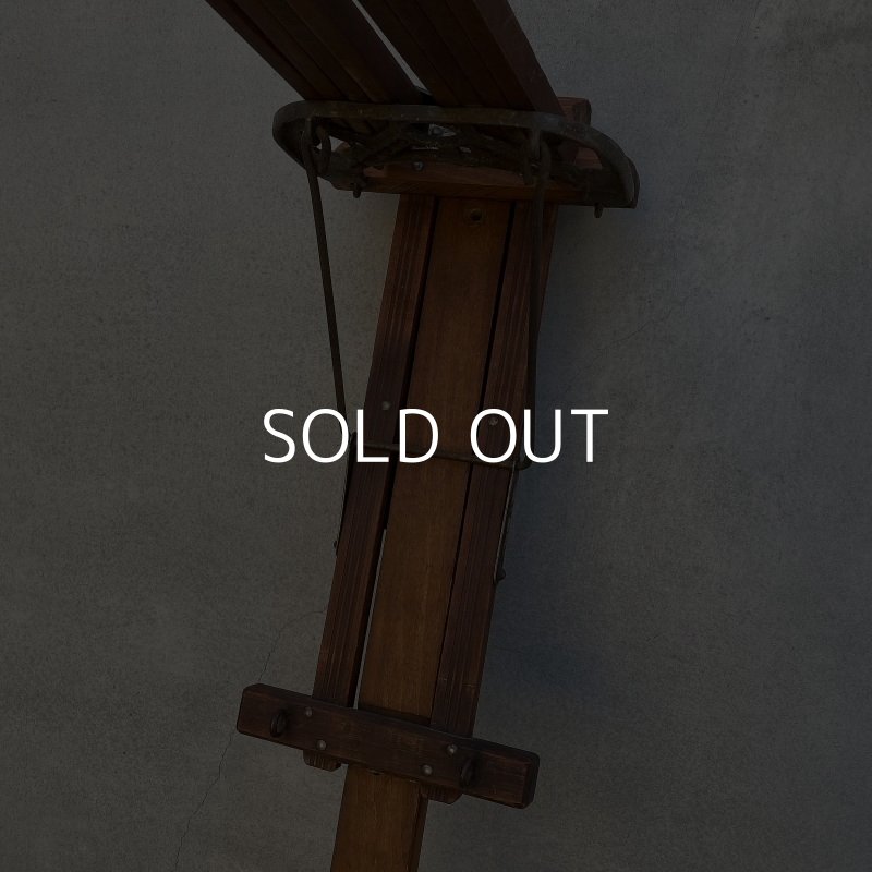 画像4: VINTAGE ANTIQUE DRYING RACK ヴィンテージ アンティーク ドライングラック 洗濯物干し アメリカ / インダストリアル ディスプレイ ウッド フォールディング 店舗什器 USA (1)