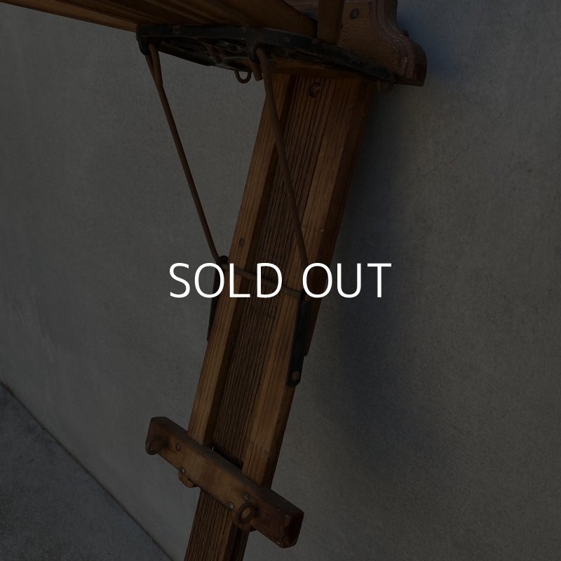 画像4: VINTAGE ANTIQUE DRYING RACK ヴィンテージ アンティーク ドライングラック 洗濯物干し アメリカ / インダストリアル ディスプレイ ウッド フォールディング 店舗什器 USA (2)