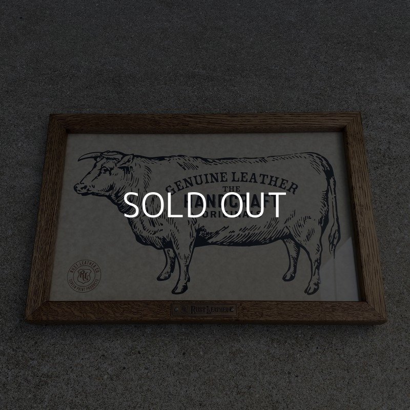 画像7: RUST LEATHER ラストレザー オリジナル フレーム 額装 壁掛け ディスプレイ インテリア 木製 牛