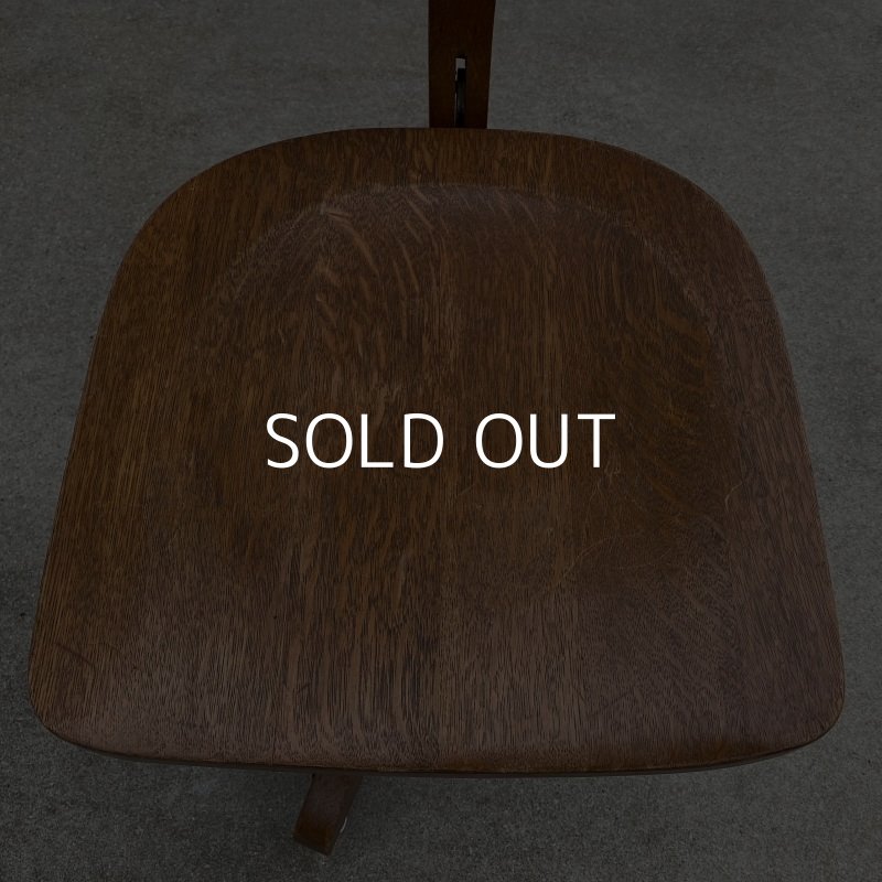 画像6: VINTAGE ANTIQUE ヴィンテージ アンティーク 椅子 アメリカ / チェア インダストリアル ウッド 回転椅子 家具 木製 店舗 什器 USA (1)