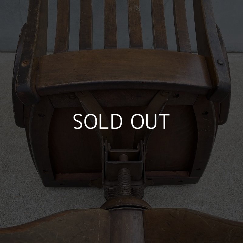 画像12: VINTAGE ANTIQUE ヴィンテージ アンティーク 椅子 アメリカ / チェア インダストリアル ウッド 回転椅子 家具 木製 店舗 什器 USA (2)