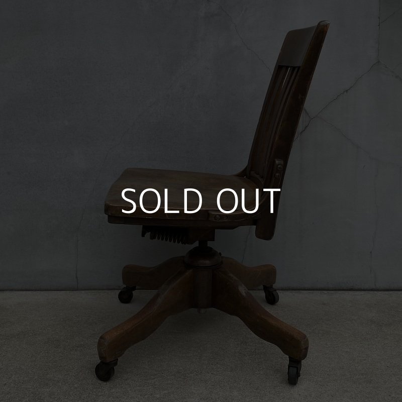 画像5: VINTAGE ANTIQUE ヴィンテージ アンティーク 椅子 アメリカ / チェア インダストリアル ウッド 回転椅子 家具 木製 店舗 什器 USA (2)