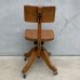 画像3: VINTAGE ANTIQUE ヴィンテージ アンティーク 椅子 アメリカ / チェア インダストリアル ウッド 回転椅子 家具 木製 店舗 什器 USA (1)