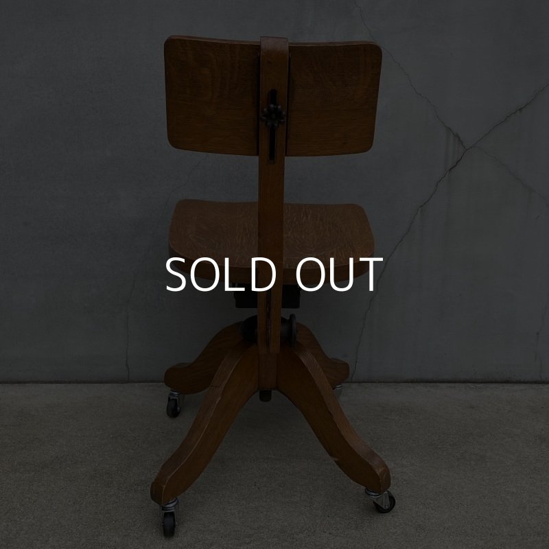 画像3: VINTAGE ANTIQUE ヴィンテージ アンティーク 椅子 アメリカ / チェア インダストリアル ウッド 回転椅子 家具 木製 店舗 什器 USA (1)