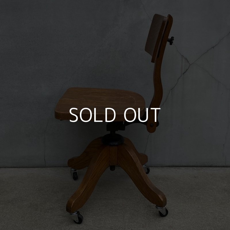 画像5: VINTAGE ANTIQUE ヴィンテージ アンティーク 椅子 アメリカ / チェア インダストリアル ウッド 回転椅子 家具 木製 店舗 什器 USA (1)