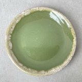 VINTAGE ANTIQUE HULL ヴィンテージ アンティーク ハル ポタリー アボカド グリーン プレート 皿 陶器 / アメリカ  トレー 食器 緑色 USA (3)