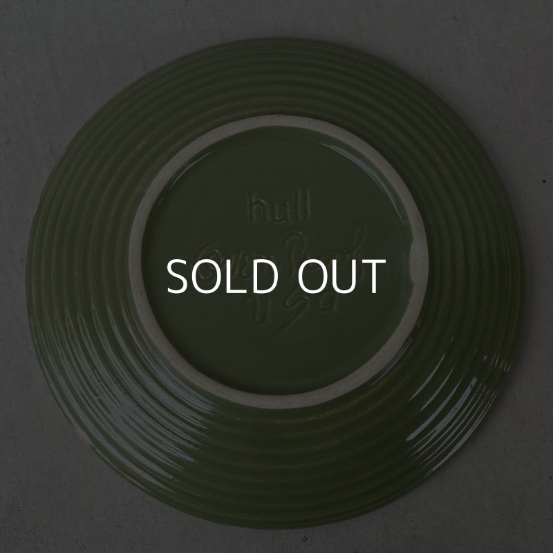 画像2: VINTAGE ANTIQUE HULL  TABLEWARE ヴィンテージ アンティーク ハル ポタリー アボカド グリーン プレート 皿 陶器 / アメリカ  トレー 食器 緑色 USA (3)