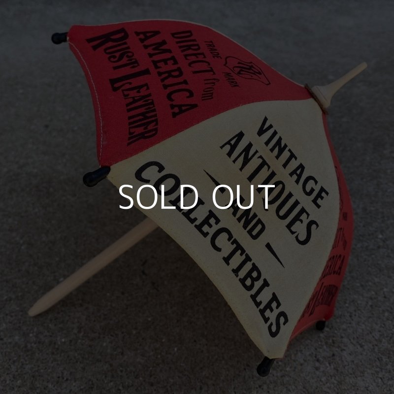 画像4: RUST LEATHER ORIGINAL UMBRELLA ラストレザー オリジナル ミニチュアアンブレラ 傘 コレクタブル アドバタイジングアンブレラ オブジェ 置物 赤色