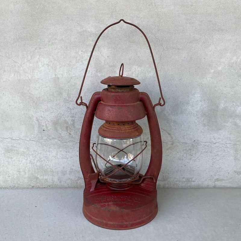 画像1: VINTAGE ANTIQUE EMBURY MFG CO. LANTERN ヴィンテージ アンティーク ランタン オイルランプ アメリカ / ハリケーンランタン 赤色 キャンプ アウトドア USA (4)