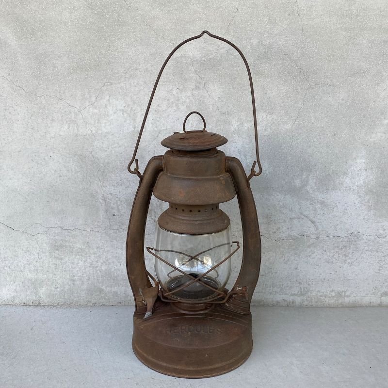 画像1: VINTAGE ANTIQUE HERCULES LANTERN ヴィンテージ アンティーク ランタン オイルランプ アメリカ / ハリケーンランタン キャンプ アウトドア USA (3)