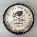 VINTAGE ANTIQUE AMESBURY THERMOMETER CO. JAPANNED ヴィンテージ アンティーク 温度計 ジャパンド アメリカ / コレクタブル ジャパンカラー オブジェ 店舗什器 USA