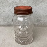 VINTAGE ANTIQUE SPOTLIGHT GLASS FIGURAL BOTTLE JAR ヴィンテージ アンティーク グラス ジャー アメリカ / コレクタブル 瓶 ボトル ガラス オブジェ アロマ USA