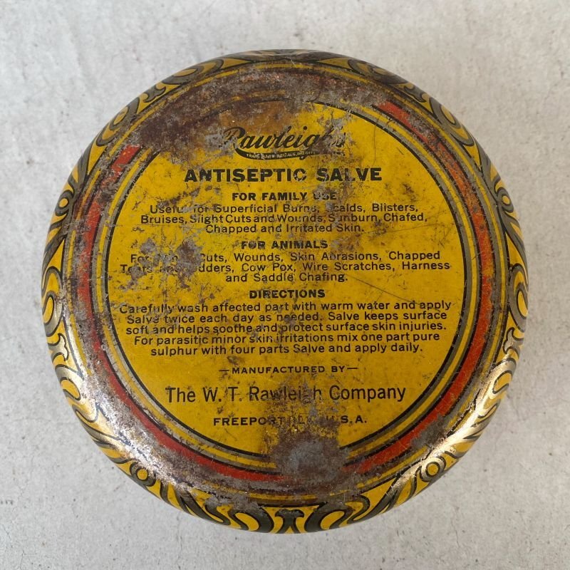 画像5: VINTAGE ANTIQUE RAWLEIGH ANTISEPTIC SALVE TIN CAN ヴィンテージ アンティーク ティン 缶 アメリカ / アドバタイジング 小物入れ クリーム入れ  収納 雑貨 USA