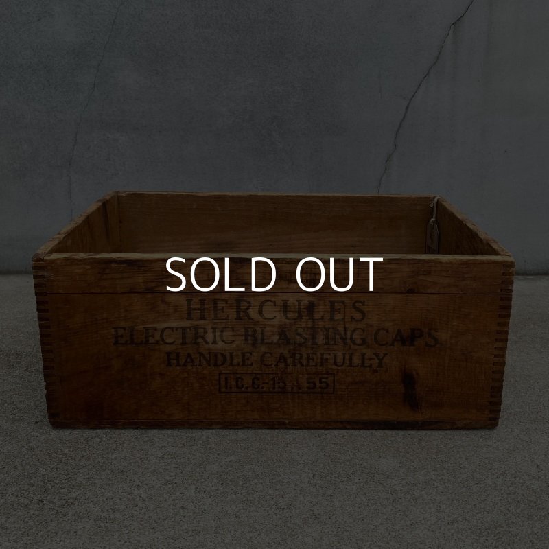 画像3: VINTAGE ANTIQUE HERCULES WOOD CRATE WOOD BOX ヴィンテージ アンティーク ウッドボックス 木箱 アメリカ / インダストリアル 収納 店舗什器 USA (2)